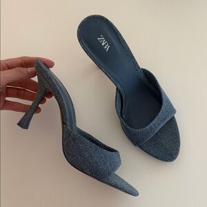 Zara Denim Blue Women's Heels